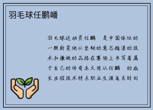 羽毛球任鹏嶓